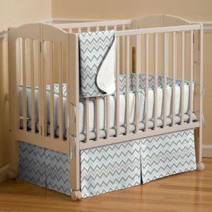 baby trends high chair cover mist and gray chevron portable crib bedding large()
