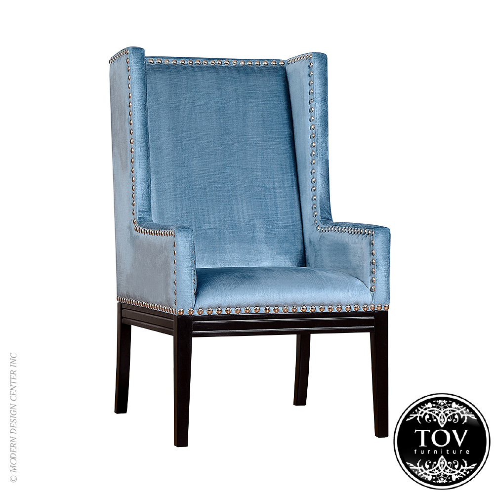 blue velvet chair