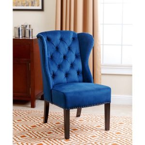 blue wingback chair abbyson living sierra tufted navy blue velvet wingback dining chair bbb bf aa fccdfadf