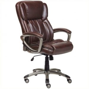 brown leather office chair l