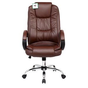 brown leather office chair image