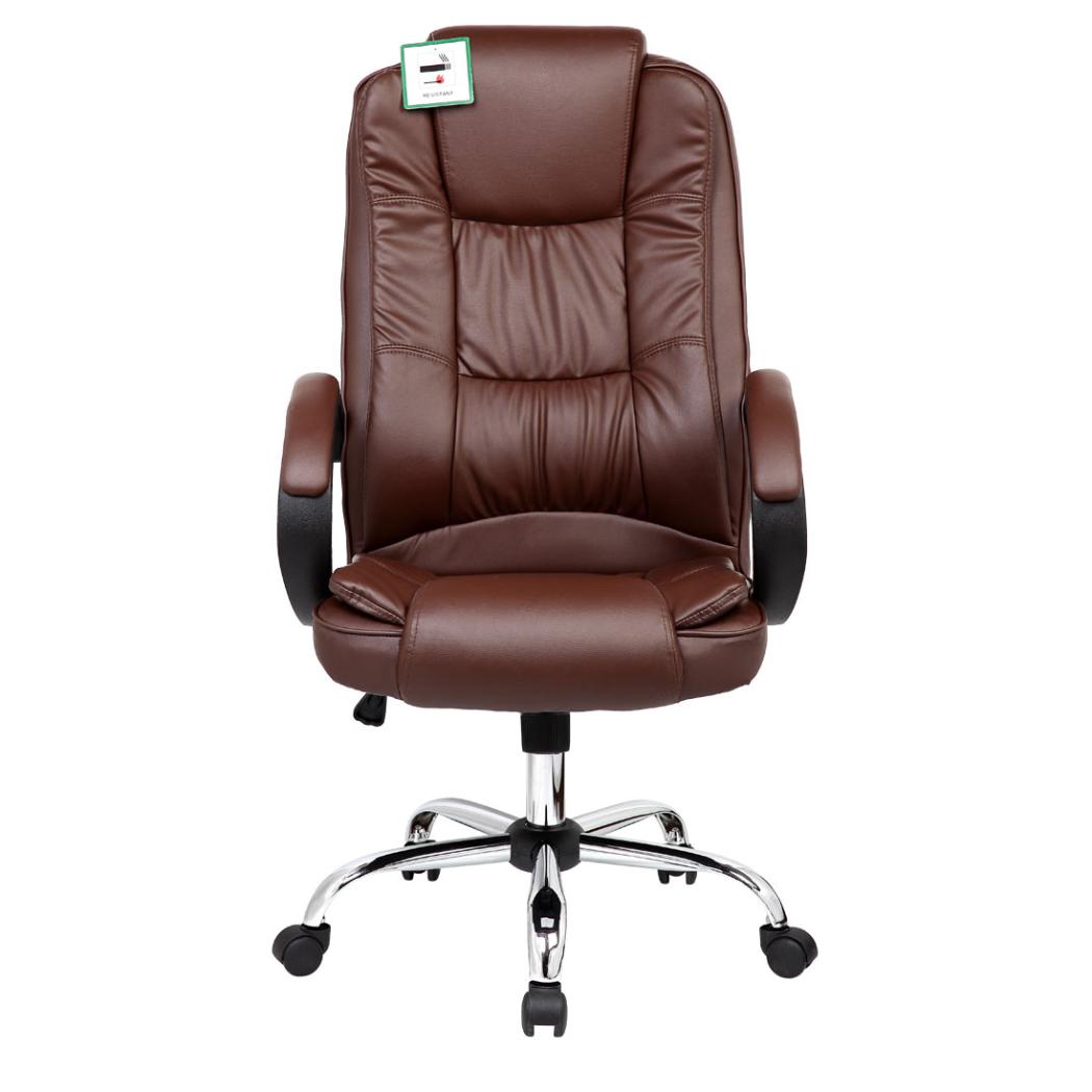 brown leather office chair