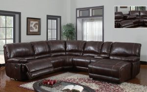 brown leather recliner chair brown leather reclining couch leather power reclining sofa with chaise lounge chair red and grey patterned rug black and glass oval coffee table glossy dark wood floor