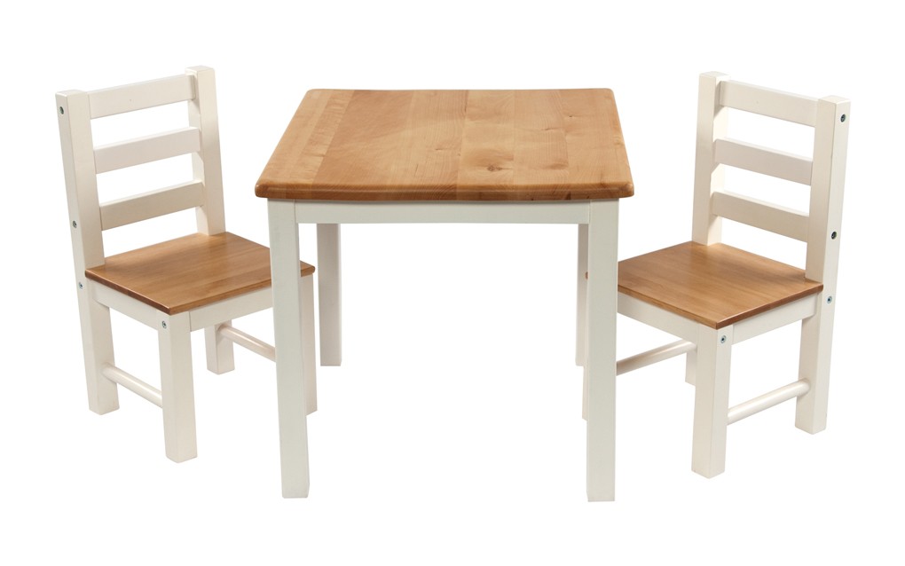 child wood table and chair set