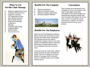 corporate chair massage brochure of