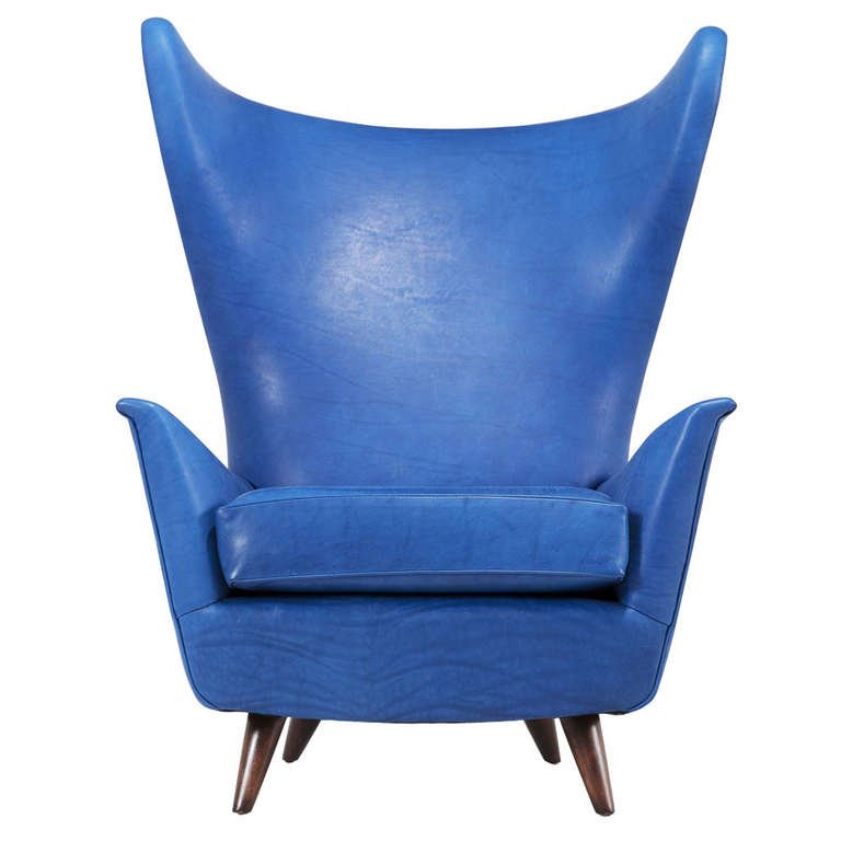 dark blue accent chair