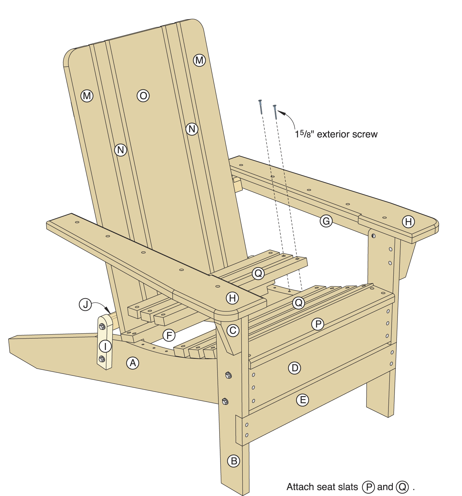 folding adirondack chair plans