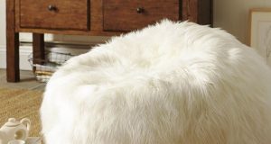 giant beanbag chair beanbag white floor pillow pouf polyester blend long shaggy faux fur pouf