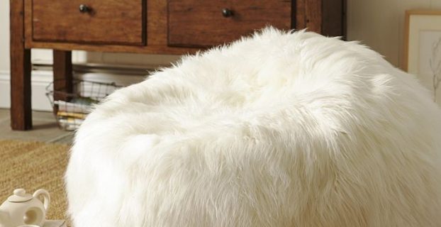 giant beanbag chair beanbag white floor pillow pouf polyester blend long shaggy faux fur pouf