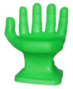 hand shaped chair green hand