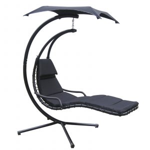 hanging chaise lounger chair garden hanging chair fhhc black deal