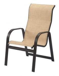 highback patio chair slipper dining chairs aluminum arm chair fabric x