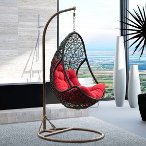 indoor hanging chair country style multicolor synthetic rattan garden swing hanging chair leisure hanging egg chair for indoor and