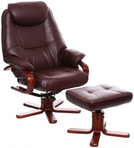 leather recliner chair gfa macau nut brown bonded leather swivel recliner chair