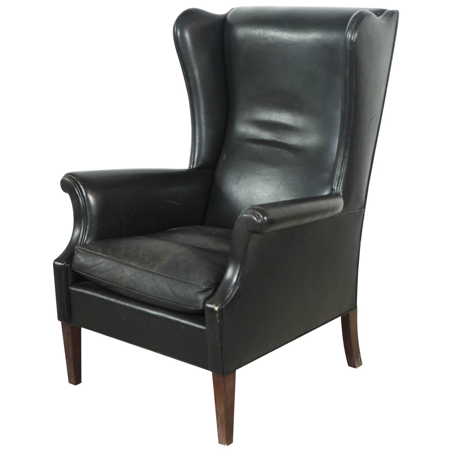 leather wingback chair