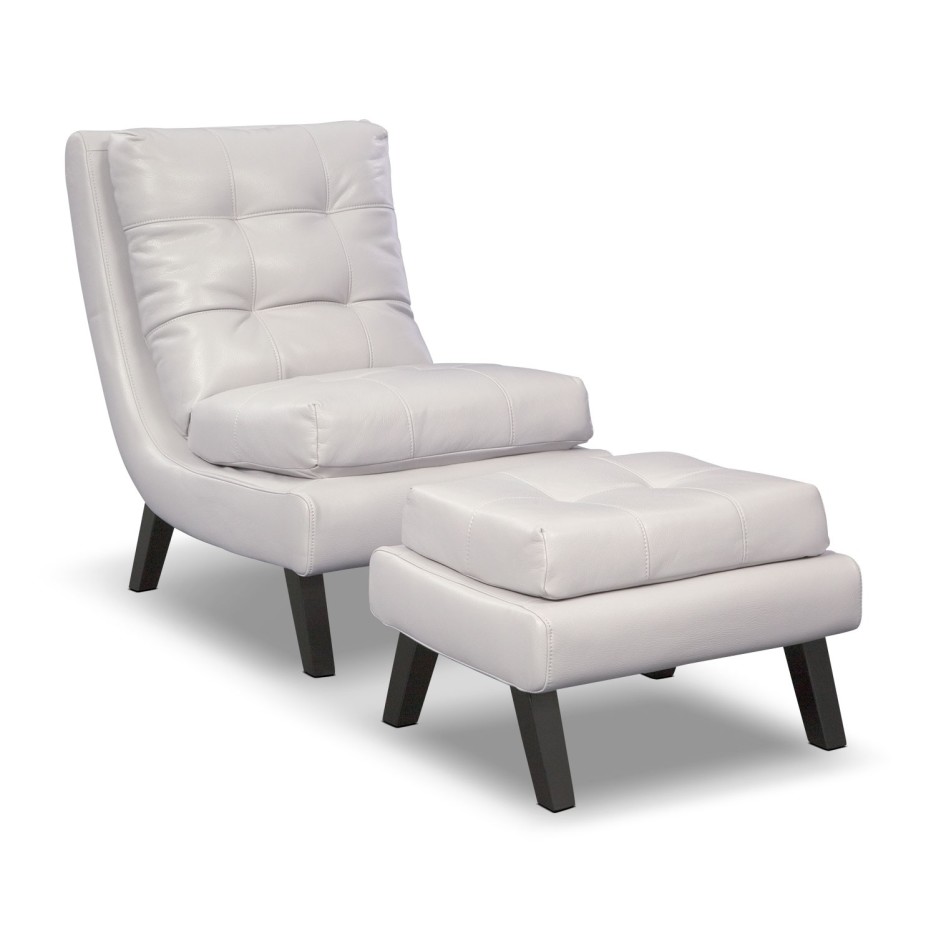 modern white accent chair