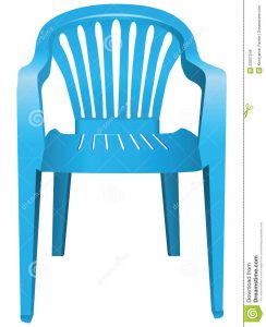 plastic patio chair plastic chair made blue vector illustration
