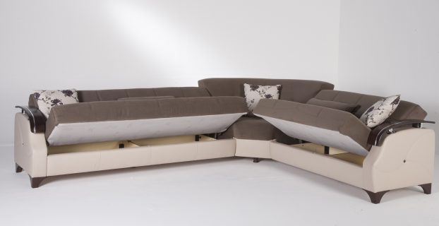 pull out chair bed cado modern furniture trento sectional sleeper with storage selen brown
