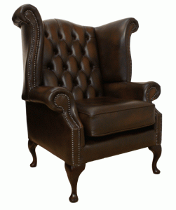 queen anne wingback chair queen anne chesterfield library reading chair p
