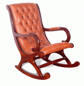 rattan rocking chair vintage rocking chair with leather cushion