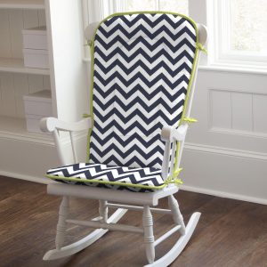 rocking chair pads navy and citron zig zag rocking chair pad large