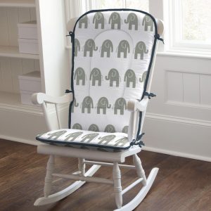 rocking chair pads navy and gray elephants rocking chair pad large