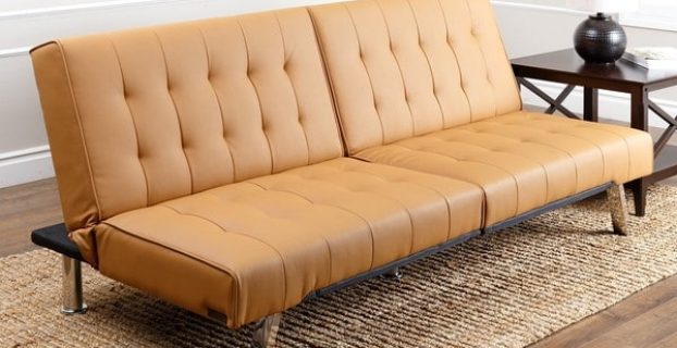 single sleeper chair abbyson living jackson camel leather foldable futon sofa bed e f b cdce