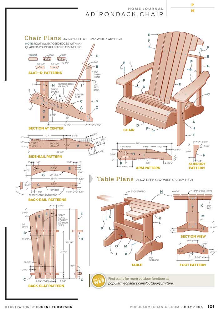 tall adirondack chair plans