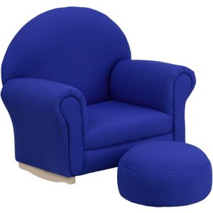 toddler lounge chair kids rocker chair footrest blue