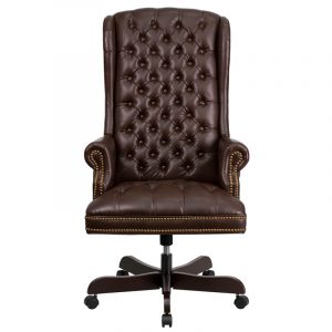 tufted office chair high back traditional tufted brown leather executive office chair ci brn gg