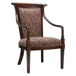 unique accent chair high back upholstered accent chair with dark varnished wood arms design x