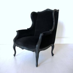velvet wingback chair original black french wingback chair