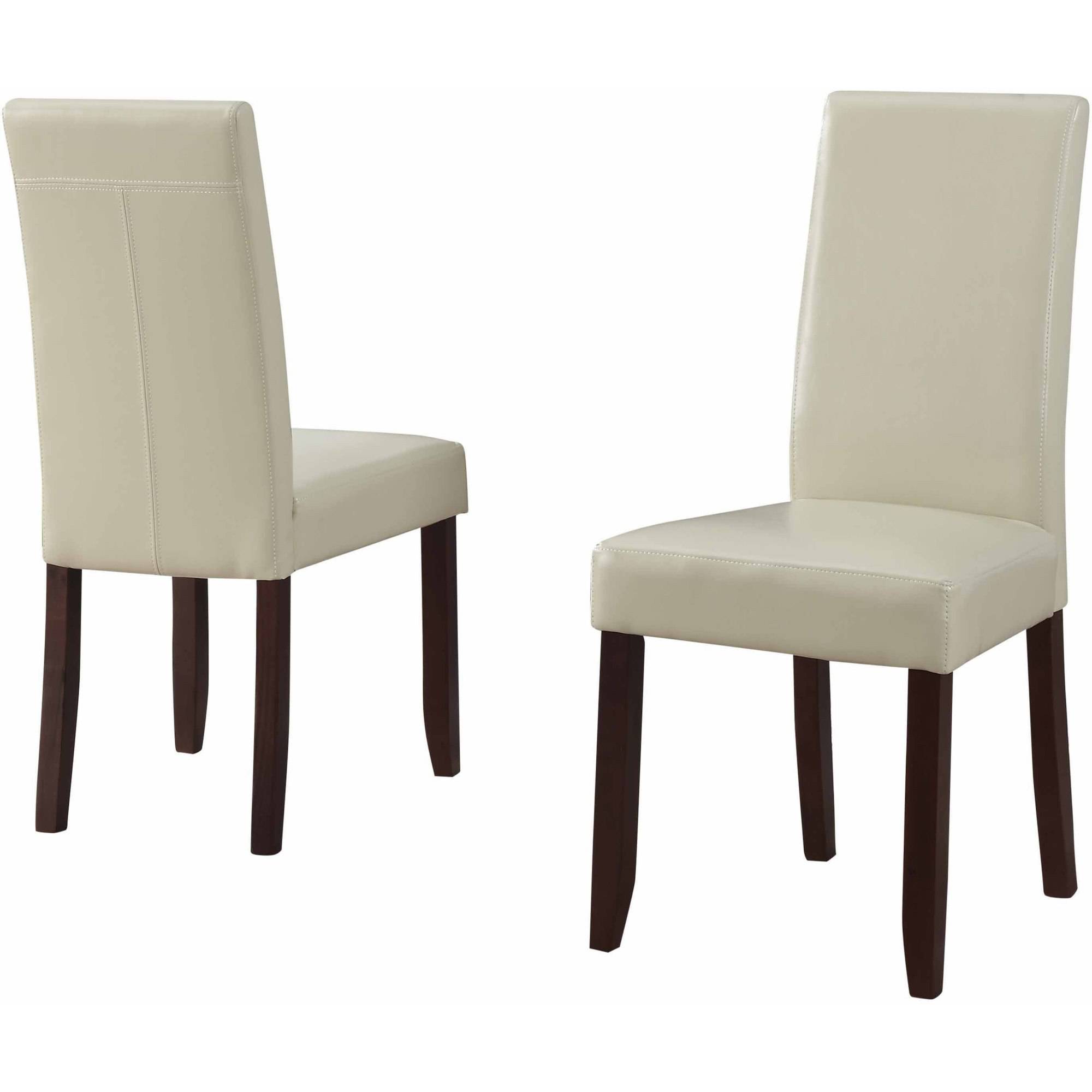 white leather dining chair