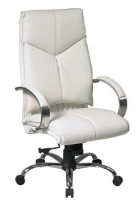 white leather office chair wht