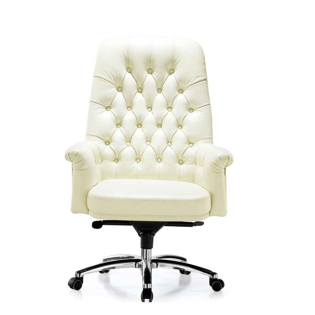 white leather office chair