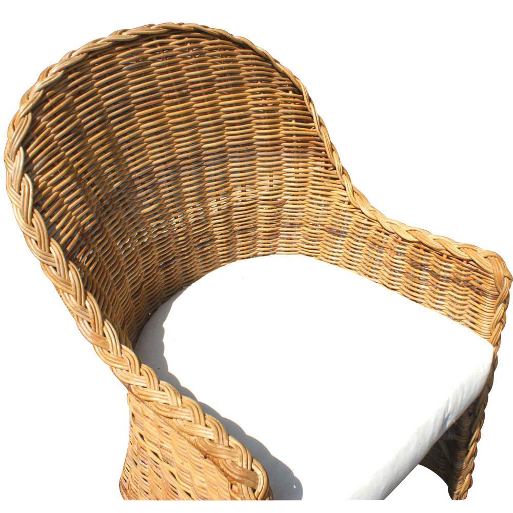 wicker chair outdoors
