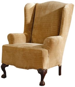 wingback chair slipcover sure fit stretch royal diamond wing slipcover gold