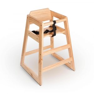 wooden high chair stacking restaurant wood high chair with natural finish assembled