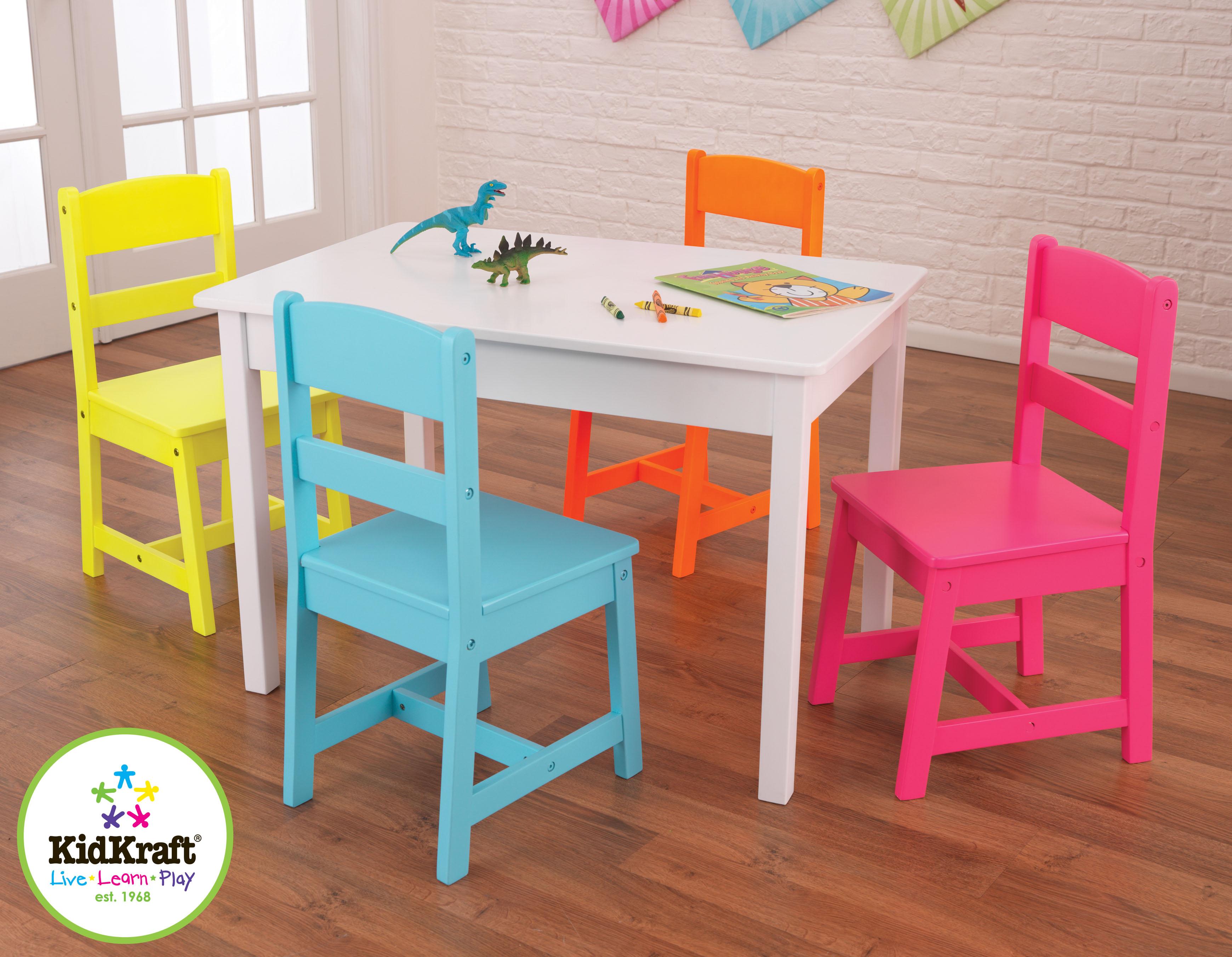 wooden table and chair set for toddlers