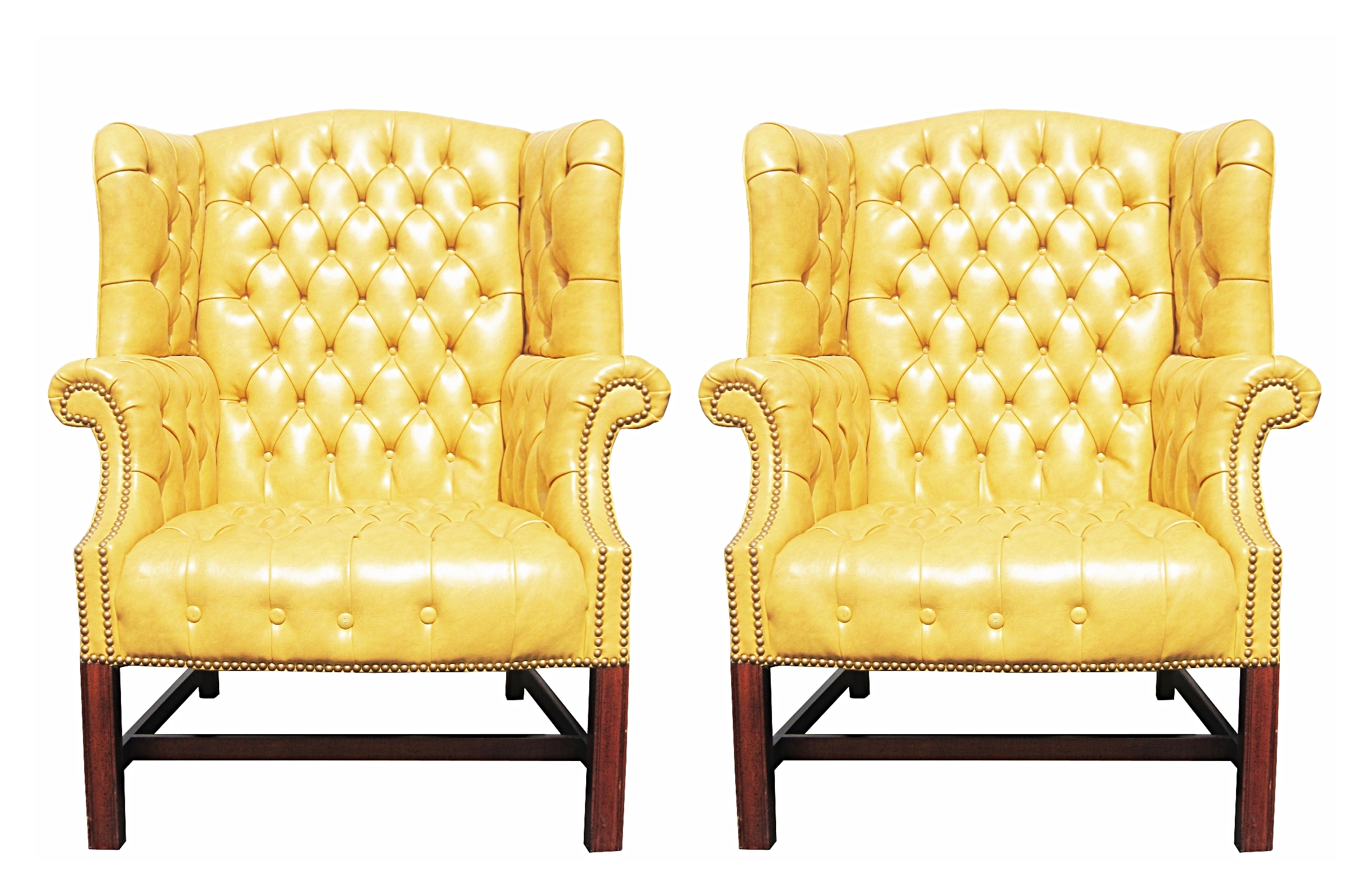 yellow wingback chair